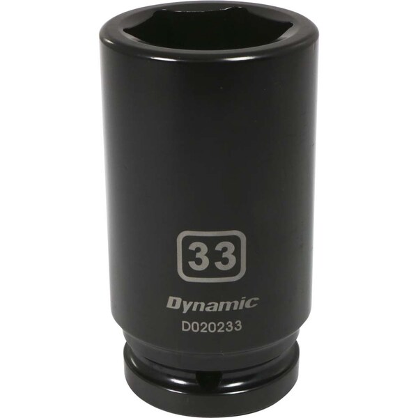 3/4" Drive Deep Socket, Black Phosphate, Tools 3/4" Drive 6 Point Metric, 33mm Deep Length
